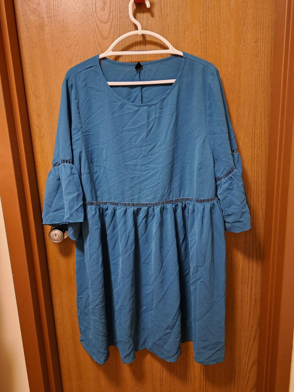 SHEIN Blue Curve 2XL Scoop-Neck Dress